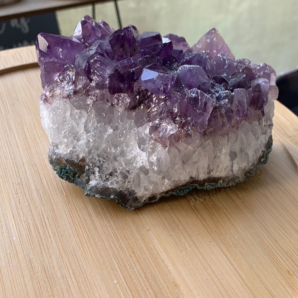 Amethyst and clear quartz crystal